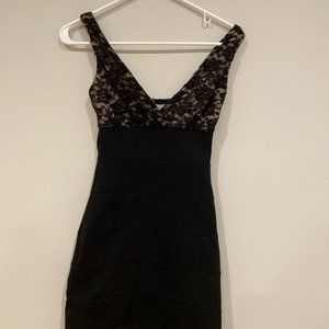Black and lace bodycon dress